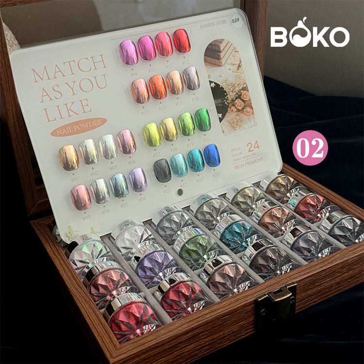 Caja de madera vintage de 24 colores 02