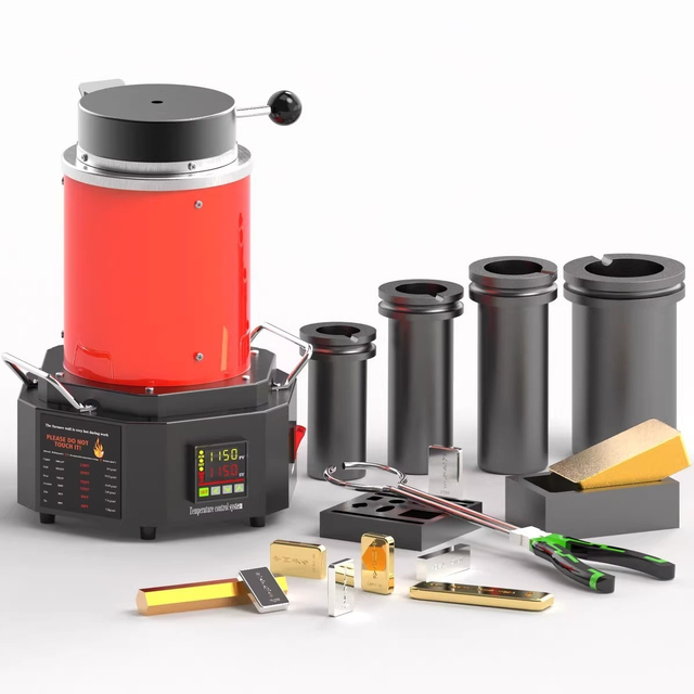 1kg/2kg/3kg/5kg Small Gold Melting Furnace Melting Gold, Silver, Copper Melting Furnace Graphite Smelting Machine