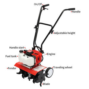 Cultivador de Gasolina <span class=keywords><strong>con</strong></span> Mango Ajustable para Preparación del Suelo de Jardín y Tareas Agrícolas, Rototiller de Alta Resistencia - Product Image 2