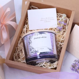 Frascos de velas de vidrio moteado púrpura de 16oz para hacer velas, recipientes para contener velas de cera DIY - Product Image 1