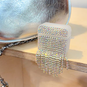 Funda de diamantes con purpurina y borlas a la moda para Apple <span class=keywords><strong>Airpods</strong></span> 1 2 3 4 Pro 2 Bling Girly, funda para auriculares inalámbricos, <span class=keywords><strong>caja</strong></span> de carga - Product Image 6