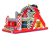 Parcours d'obstacles gonflable commercial à vendre, château gonflable pour enfants et adultes, jeu de course et de défi pour fêtes en plein air avec toboggan