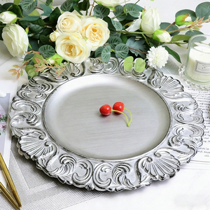 Vassoio Vintage Fatto a Mano 13\" in PP Stile Nordico Durevole con Bordo Barocco Intagliato per Casa, Hotel, Ristorante, Matrimoni e Feste - Product Image 4