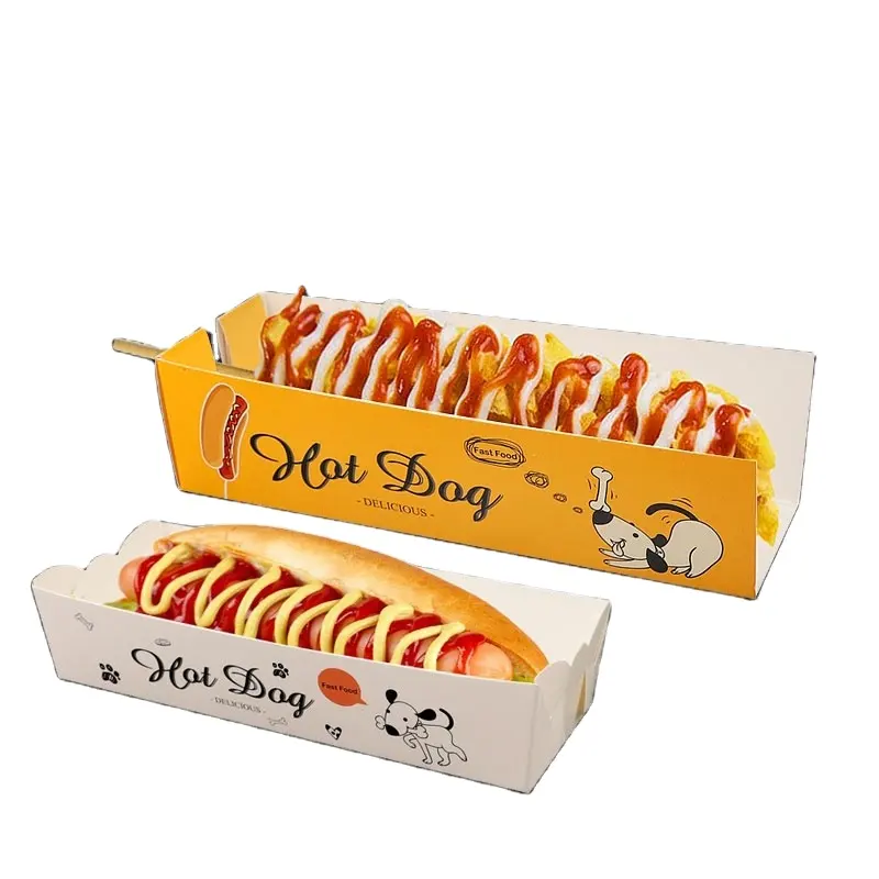 Cấp thực phẩm hộp giấy Sushi Takeaway rạp chiếu phim Snack tùy chỉnh Hot Dog lấy đi hộp