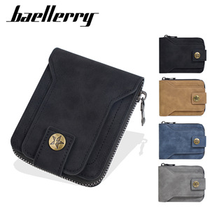 BaeHerry Men's <b>Wallet</b> Short Zipper Durable Polyester Card <b>Holder</b> Everyday Use - Product Image 2