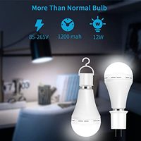 Bohlam lampu Led darurat isi ulang, dengan soket E26 6500k baterai putih cadangan untuk mati lampu berkemah