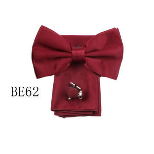 ชุดผ้าเช็ดหน้าหูกระต่ายของผู้ชายชุดกระดุมข้อมือผ้าเช็ดหน้าโพลีเอสเตอร์ผูกโบว์ชุดของขวัญแต่งงาน - Product Image 4