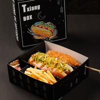 Emballage alimentaire rapide Conteneur alimentaire jetable Chien de maïs, frites, emballage sandwich avec conception libre