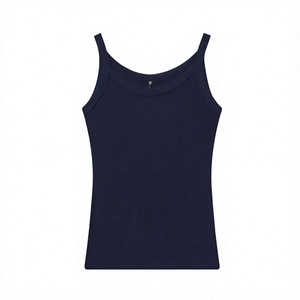 Nouveau Gilet sans manches côtelé tissé coupe ajustée style vintage printemps, écologique et anti-boulochage - Product Image 4
