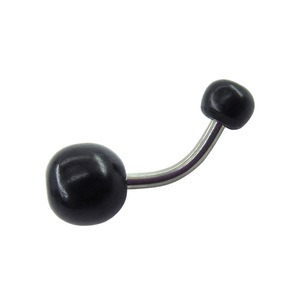 Piercing per Ombelico in Acciaio Inossidabile con Filettatura Esterna e Sfera in Legno, Gioielli per il Corpo - Product Image 5