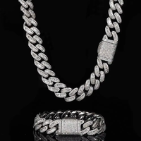 Collier ras du cou Fealux Cuban Link, style punk basique pour hommes et femmes, vintage, ton or noir, avec moissanite sertie clos, cadeau