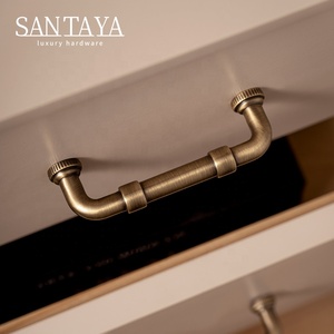 Santaya Brass Antique Handles Modern Times Pipe-Shaped Bronze Furniture Drawers <strong>Knob</strong> Kitchen Cabinet Pull Wardrobe <strong>Door</strong> Handle - Product Image 5