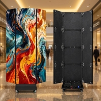 Écran d'affichage LED couleur P2 triple pliage pour affiches, machine publicitaire numérique intelligente personnalisée pour intérieur, SDK, service en libre-service pour entreprises