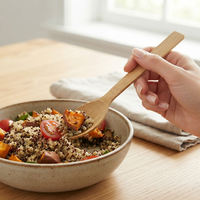 Ensemble de fourchettes-cuillères en bambou compostables, jetables, de haute qualité, 2 en 1, pour événements, fêtes, restaurants, hôtels, vente en gros