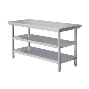 Factory direct sales Commercial Hotel Restaurant Bakery Kitchen Equipment Stainless Steel Work Table With Round Tube