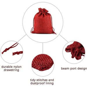 2025 personnalisé 50 pièces 4 "x 5.5" pochettes à bijoux en toile de jute Logo imprimé cordon sacs d'emballage cadeau pour les fêtes et les faveurs - Product Image 3