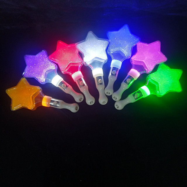 Multicolor Five Pointed Star Flashing Light Stick Cheer Luminous Toys Led Glow Sticks for Party Concert Supplies