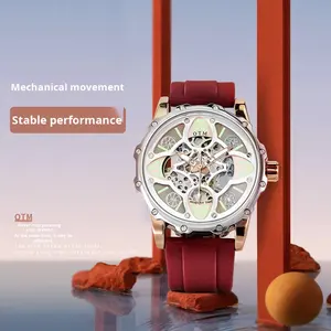 Montre tendance à grand cadran étanche entièrement automatique pour hommes avec nouveau design de personnalité creux mécanique à personnaliser OEM ODM - Product Image 3