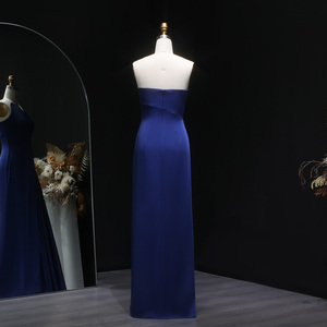 Sharon Said SF214 Elegante <span class=keywords><strong>Vestido</strong></span> de Noche <span class=keywords><strong>Azul</strong></span> <span class=keywords><strong>Oscuro</strong></span> Estilo Sirena, Simple, Sin Mangas, <span class=keywords><strong>para</strong></span> Mujer, <span class=keywords><strong>para</strong></span> Bodas y Fiestas - Product Image 5
