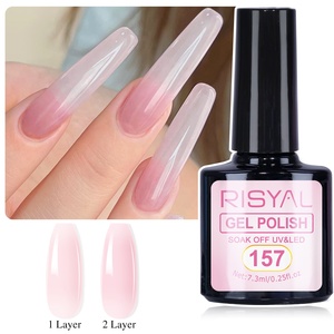 Wholesale 12 Color Topcoat Soaked <b>UV</b> Nail Polish Gel Self Owned Brand Vegetarian Long-acting Gel Varnish - Product Image 1