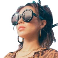 Lunettes de Soleil Rondes Personnalisées Populaires Protection Solaire Style Rétro Polyvalentes