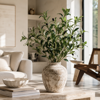 Premium Kunstmatige Olijfboomtakken Kunstplanten Stengels Met Vruchten voor Vaasvulling Huis Bruiloft Decoratie Groothandel Zijden Planten