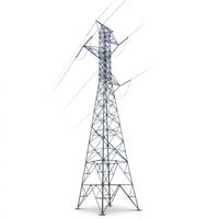 Tour de transmission d'énergie de 40 m à quatre poteaux en treillis d'acier, pylon électrique haute tension pour projets en Asie du Sud-Est