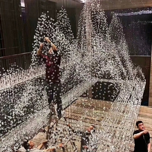 Fabricante de candelabros Five Star Hotel Lobby Villa Techo Cristal Personalizado Boda Banquete Hotel Chandelier - Product Image 1