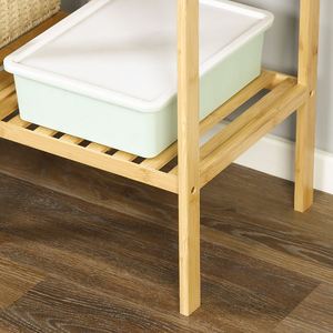 Custom 4-Tier Bamboo Freestanding Plant <b>Stand</b> Decorative Bathroom Racks Storage Shelf Standing Bathroom Shelf - Product Image 5