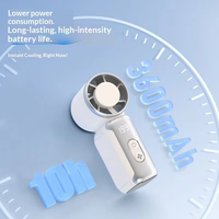 Ventilateur portable rechargeable YOKOSI, mini, haute circulation d'air, design pliable, utilisation extérieure, construction en plastique, fonctionnement en anglais, silencieux 29 dB