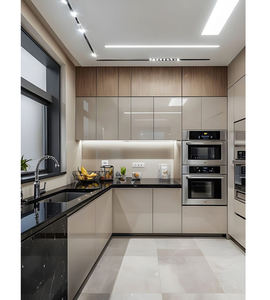 Cbmart מותאם אישית rta מודרני מבריק לבן מודרני מבריק עץ גדול מבריק עיצוב ארונות סט ריהוט עם האי - Product Image 6