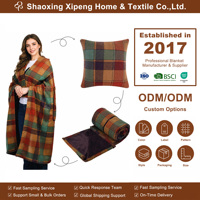 Selimut Ponco Lipat 3 in 1 Motif Kotak-kotak, Grosir Pabrik, Portabel, Dapat Dipakai, Cocok untuk Rumah, Kantor, Sofa, Perjalanan Pesawat