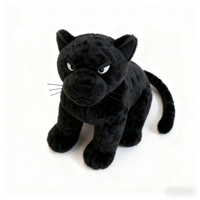 Jouets en peluche Panthère noire haut de gamme personnalisés, poupées en peluche avec des dessins d'échantillons pour les mascottes d'entreprise