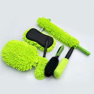 Kit de Limpieza para Auto, Juego de 6 Piezas, Herramientas de Lavado de Microfibra Verdes para Detallado de Vehículos - Product Image 2