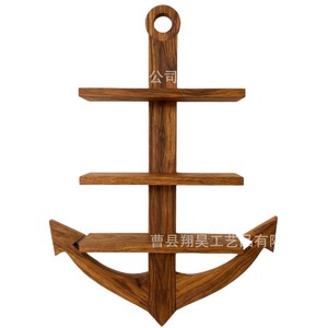 Wooden Anchor Wall <b>Shelf</b> 3 Tier Display <b>Rack</b> For Living Room Decorative Storage - Product Image 5