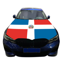 Vente en gros 120x150cm Housse de capot de voiture avec drapeau de la République dominicaine, abordable, résistante à l'usure et durable