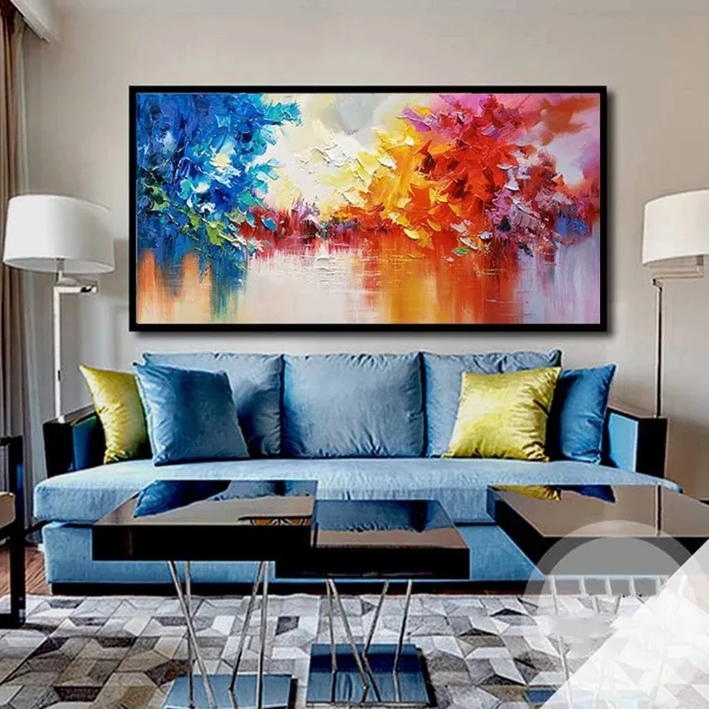 Home Decor High-quality 100% Hand Painted Abstract Scenery Wall Art oil paintings canvas handmade