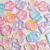 100 Pezzi Mini Cabochon a Forma di Fiore e Mela, Accessori per Scrapbooking, Decorazioni per Feste, Fermagli per Capelli, Decorazioni per la Casa