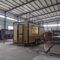 Big Food Trailer Camion personnalisé Remorque alimentaire à deux étages avec cuisine commerciale complète et terrasse à l'étage