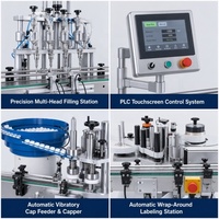 Ligne de production automatique haute efficacité pour l'embouteillage et le remplissage d'huiles comestibles (tournesol, olive) en acier inoxydable 304, certifiée CE, avec commande PLC