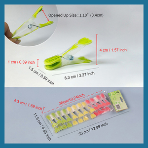 3.27 Inch 12 Pcs Set Non-Slip Soft Rubber Grip Laundry Snack Bags <strong>Plastic</strong> <strong>Clip</strong> <strong>Plastic</strong> Laundry <strong>Clips</strong> Flower Bathroom Accessories - Product Image 6