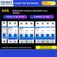 Disjoncteur miniature Chint NXB 1P/2P/3P/4P/1P+N 220V 6kA 63A 380V Distribution d'alimentation par bornes Certifié CCC