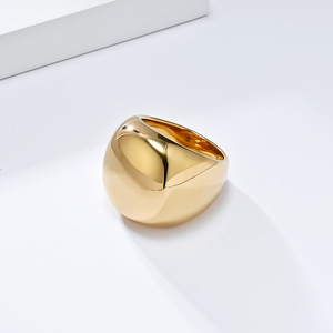 Geometric Mirror <b>Titanium</b> Steel <b>Ring</b> Gold Plated Unisex Fashion Jewelry Gift - Product Image 3