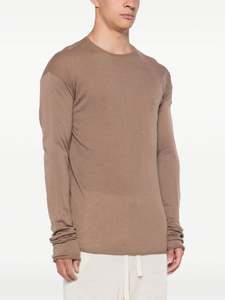 Suéter de punto suelto de moda personalizado cuello redondo manga larga verde Mohair suéter de punto para hombre - Product Image 3