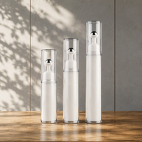 Flacon pompe airless à double paroi 5/10/15 ml, flacon vide personnalisable en plastique PP blanc pour crème contour des yeux, cosmétiques et lotions