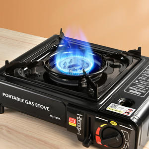 デュアルフューエルストーブ1-バーナー7650 BTU調整可能屋外調理プロパンブタンストーブアダプターホース付き - Product Image 4