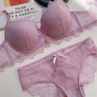Ensemble de lingerie push-up en dentelle sexy pour femme, grande taille, pour poitrine généreuse, style révélateur, Pure Desire Sweet Girl