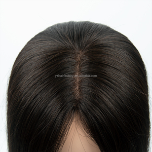 Topper en filet mono de haute qualité, cheveux humains vierges bruts européens alignés sur la cuticule, densité 30%, base en soie, en stock - Product Image 4