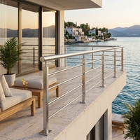 Rampe en PVC pour extérieur DF Design, pour escaliers, balcons, villas et jardins - Installation facile, résistant à la rouille, faible coût