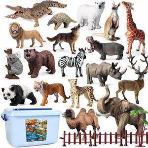 Yxs simulation modèle animal jouet éléphant tigre vache cheval poulet ferme volaille dinosaure scène ensemble - Product Image 5